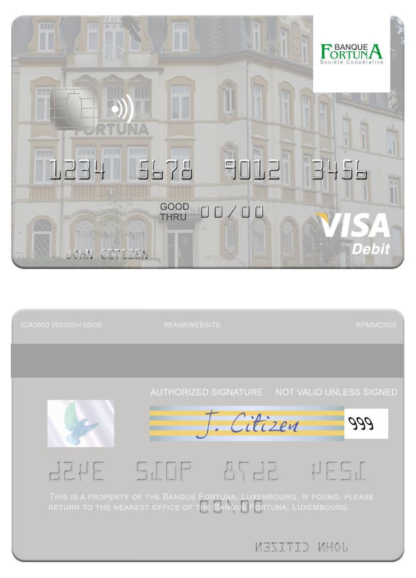 Luxembourg Banque Fortuna visa debit card